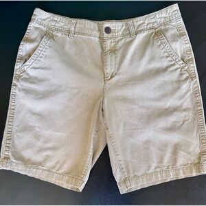 Urban Pipeline Mens Khaki Chino Shorts Tan Cotton Twill Flat Front Size 36W